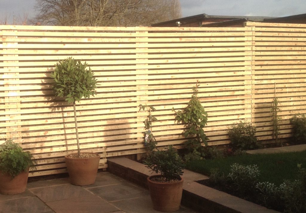 Slatted trellis screening Brightling Garden Designs